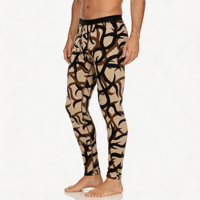 Pantalon de base thermique en jersey tricoté respirant à séchage rapide en laine mérinos teinte en fil écologique pour homme, manches longues, hiver