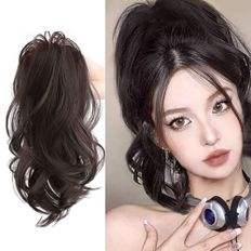 Nouveau paquet d'extension de queue de cheval de cheveux humains Clip-In Kinky Curly Water Wave Style Yaki Texture avec postiche Tackin Wave - Product Image 1