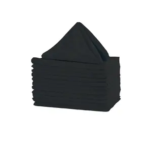 Servilletas de poliéster negro para cocina, servilletas de tela para restaurante, fiestas, bodas, más baratas