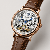 Nuevo Reloj Mecánico de Alta Gama para Hombre, de Aleación, con Doble Hora, Estilo Ejecutivo, con Puntero, 43 mm, Resistente al Agua 30 m, de Cuerda Automática