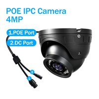 Kamera Keamanan IP POE Mini 4MP Tahan Air IP67 dengan Casing Logam, Infrared Night Vision, dan Deteksi Gerak untuk Keamanan Rumah