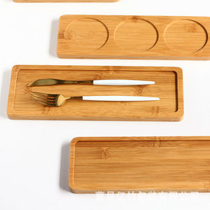 Plateau rectangulaire en bambou 30x15cm, grain de bois naturel, style simple, plateau de service pour la maison, le thé, le café, l'hôtel - Product Image 3