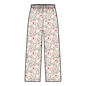 Nuevos estampados Mahjong, pantalones de pijama de seda de leche para mujer, precio al por mayor, cintura elástica con bolsillos laterales, pantalones para dormir. - Product Image 4