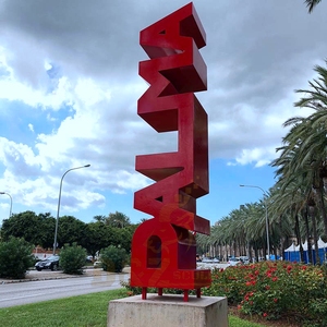 Tùy Chỉnh Hiện Đại Ngoài Trời Nghệ Thuật Trừu Tượng Trang Trí Kim Loại Lãng Mạn Tình Yêu Tên Bức Tượng Lớn Thép Không Gỉ Thư Điêu Khắc - Product Image 4