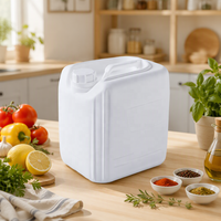 Bidon carré en PEHD fluoré de 15 L avec bouchon à vis, résistant aux produits chimiques, anti-perméation, étanche, empilable, en plastique