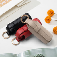 Porte-rouge à lèvres et petits bijoux, sac de rangement pour gloss et baume à lèvres avec mousqueton, pochette portable en cuir PU