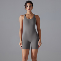 Combinaison de sport sans manches pour femme, short, entraînement de gym, yoga, combinaison une pièce, sexy, tenue de sport, combinaison décontractée
