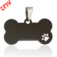 Plaque d'identification pour chien en acier inoxydable poli sur mesure, gravée au laser en forme d'os 3D, pour cadeaux promotionnels d'entreprise