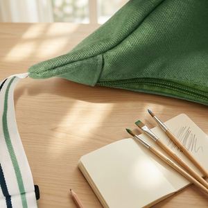 Sac bandoulière demi-lune pour femmes et hommes, petit format, avec plumes et décorations froncées, fermeture éclair géométrique, portable, durable, en coton - Product Image 4
