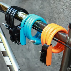 ล็อคจักรยาน สายเหล็ก PVC ป้องกันการโจรกรรม ล็อคขี่กันน้ํา แบบพกพา จักรยานเสือภูเขาตัวหนาแบบยาว ล็อคแบบพกพากลางแจ้ง