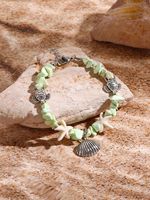 Offre Spéciale étoile de mer pétoncle tortue de mer pierre naturelle chaîne de perles plage coquillage Bracelet femmes bijoux d'été