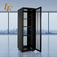 Armoire de serveur réseau robuste en profilé aluminium réglable de 19 pouces avec portes verrouillables et roues, capacité 18U/47U
