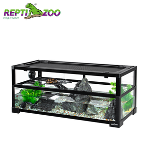 Terrarium écologique pour reptiles REPTIZOO avec logo personnalisé, 50 gallons, en métal et verre, gain <span class=keywords><strong>de</strong></span> place, réservoir écologique pour tortues eau-<span class=keywords><strong>terre</strong></span> - Product Image 3