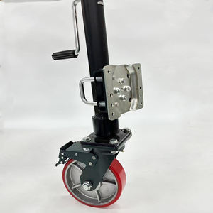 Roues de levage rétractables en caoutchouc PU sur mesure, <span class=keywords><strong>charge</strong></span> <span class=keywords><strong>lourde</strong></span> de 1 tonne, 4 pouces, roulettes rouges et bleues - Product Image 3