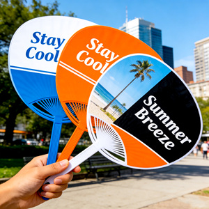Custom Shape Durable Hand Fans Creative Unique Designs Graduation Easter Standard Maximum Impact Promotional Advertising Plastic