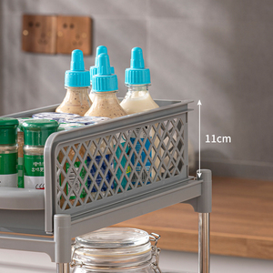 Estante de almacenamiento de 2 capas para baño, esquinero de plástico para ducha y champú, soporte de pared, organizador de artículos para el hogar y la cocina - Product Image 5