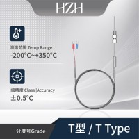 Sonde de thermocouple blindée de type T, capteur haute précision, personnalisable pour la mesure industrielle
