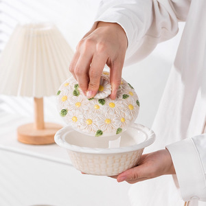 <span class=keywords><strong>Ciotola</strong></span> in Ceramica a Forma di Crisantemo Bianco, Ecologica, <span class=keywords><strong>per</strong></span> Zuppa e Dessert, Design Moderno e Minimalista - Product Image 4