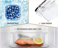 16 boîtes de conservation alimentaire rectangulaires en PP avec couvercles - Étanches, compatibles lave-vaisselle et micro-ondes, sans BPA, moulées par injection