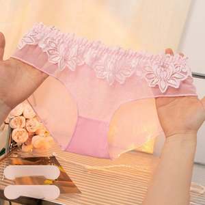 Sexy Briefs Panties Lace Bow Women Underwear Color Rhinestone Transparent Underpant Seamless <strong>Brazilian</strong> Intimate Female <strong>Lingerie</strong> - Product Image 4
