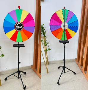 Juego de Ruleta de Premios Lucky Spin con Tablero Borrable, Ruedas Universales y Soporte de Trípode para Piso - Product Image 3