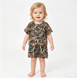 Conjuntos de Ropa para Hermanas Bebés Niñas, Camisetas de Manga Corta con Bolsillos y Pantalones Cortos con Volantes - Product Image 4