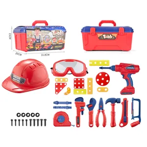 OEM Repair Tool Kit Crianças Brinquedo Educacional Plástico Portátil Ferramenta Bench boy Pretend Play Set Ferramentas Brinquedos
