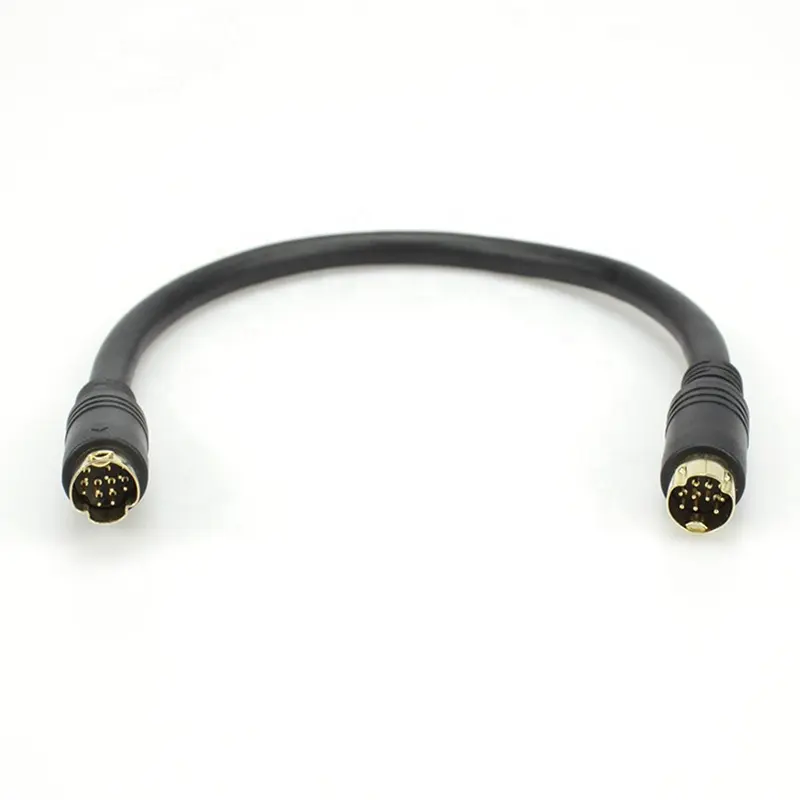 Mini Din 9 pin male to MD9 pin male connector Input Audio Video Cable