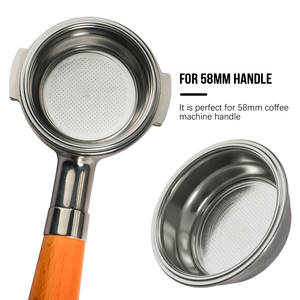 1 pièce Bol à café double couche en acier inoxydable de 58 mm pour 2 tasses, <span class=keywords><strong>accessoire</strong></span> pour <span class=keywords><strong>machine</strong></span> à café, outil à café sans pression - Product Image 3