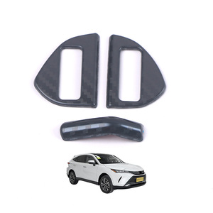 Patch de sortie d'air avant en acier inoxydable et fibre de carbone, accessoires de décoration intérieure de voiture pour Toyota Harrier <span class=keywords><strong>2022</strong></span> - Product Image 1