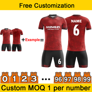 Maillots de football personnalisés avec logo, motifs et numéros, à séchage rapide, unisexe, de haute qualité, grande taille, respirants, ensembles d'uniformes de football d'entraînement - Product Image 3