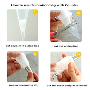 ชุดถุงบีบครีมแบบใช้แล้วทิ้ง ผลิตจากพลาสติกย่อยสลายได้ตามสั่ง พร้อมหัวบีบแบบต่างๆ สำหรับทำขนมเค้กและขนมอบ - Product Image 6