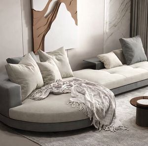 Ensemble de canapés de salon modulaires de luxe modernes haut de gamme offrant des sièges profonds et une esthétique intérieure raffinée - Product Image 1