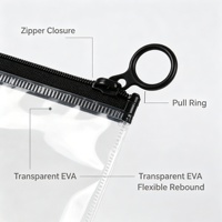 Pochette de rangement personnalisée en EVA durable transparente avec fermeture à anneau et impression offset