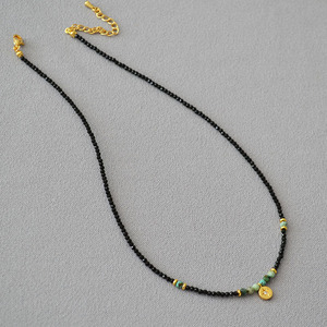 Collana di pietre naturali con ciondolo stella d'oro alla moda collana girocollo con perline turchese spinello nero - Product Image 4