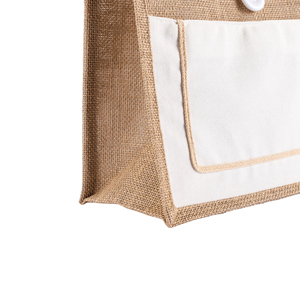 Bolsa de Yute Reutilizable, Impermeable y Ecológica, Color Caqui, con Asas, Logotipo y Diseño Personalizados, Tamaño Pequeño para Compras, Marca Xinxi - Product Image 2