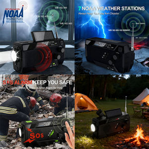 Radio portable d'urgence d'extérieur à succès, lampe torche LED, matériau ABS, alimentation solaire, charge manuelle, batterie externe Alecter - Product Image 6