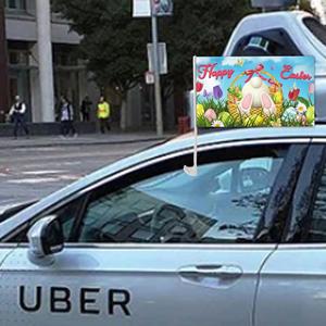 Drapeau de fenêtre de voiture à thème Pâques Lapin, 12x18 pouces, avec logo personnalisé, à prix abordable - Product Image 6