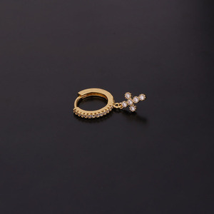 Gold Key <strong>Lightening</strong> Cross Spike Snake Small Pendant CZ Hoop Dangle <strong>Earring</strong> Cartilage Lobe Piercing Jewelry Piercing <strong>Earrings</strong> - Product Image 6