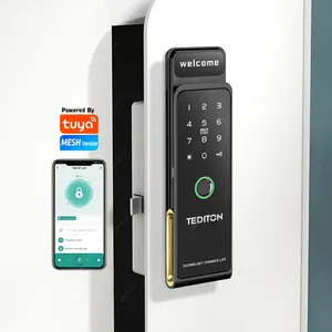 Fechadura inteligente para porta, cartão digital com impressão digital, fechadura inteligente com wi-fi, à prova d'água, com bom preço e entrada sem chave