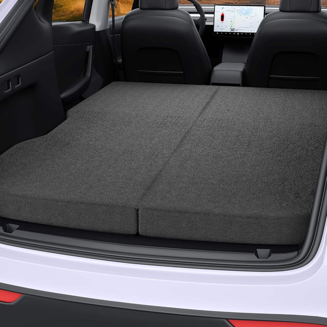 Tesla Foldable Car Sleeping Pad with Memory Foam and Washable Plush Camping Mattress Portable Making Efficient Use of Space