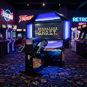 Borne d'arcade officielle GHOST Deluxe à monnayeur, pour 2 joueurs, avec simulateur de combat à pistolets tactiques - Product Image 1