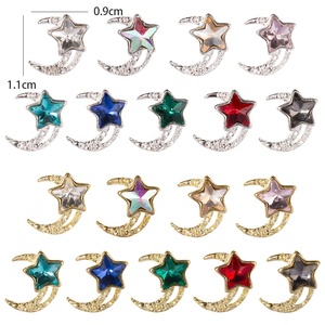 Qianya, venta al por mayor, abalorios de uñas de diamantes de imitación de lujo a granel, calcomanías de uñas de diamantes, aleación de oro y plata, abalorios de uñas 3D Sailor Moon Star - Product Image 4