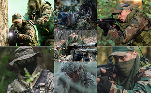 Bufanda de malla de poliéster transpirable cómoda de verano bufanda de camuflaje al aire libre - Product Image 6
