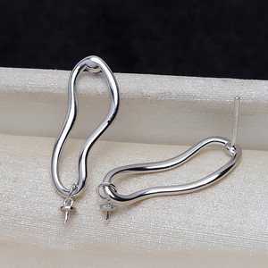 Pendientes Barrocos de Plata S925 con Colgante Femenino de Cabello Fetal y Perlas Deformadas de 8-14 mm, Componentes para Joyería DIY - Product Image 5