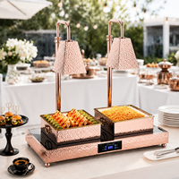 Plaque chauffante infrarouge haut de gamme à commande tactile, trois têtes, pour maintien au chaud, idéale pour la restauration et les buffets commerciaux