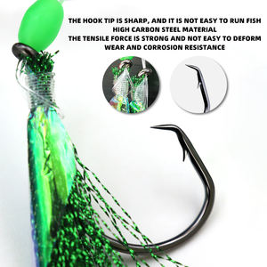 5/0 ~ 8/0 aparejo de pesca en el mar cebo de piel de pez aparejos Sabiki 2 uds anzuelos circulares con barril giratorio rosa amarillo verde rojo azul - Product Image 5