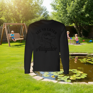 Camiseta de manga larga para niño pequeño con diseño de cocodrilo See Ya Later Alligator Boy - Product Image 3