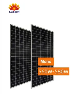 TALESUN Meilleure vente 560W Cellule solaire demi-cellules en silicium Système solaire 560W 580W Modules photovoltaïques Panneau solaire PV
