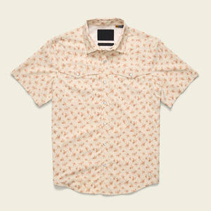 半袖カスタムデジタル花柄印刷メンズ釣りハイキングシャツカウボーイシャツパールスナップとウエスタンヨーク付き - Product Image 1